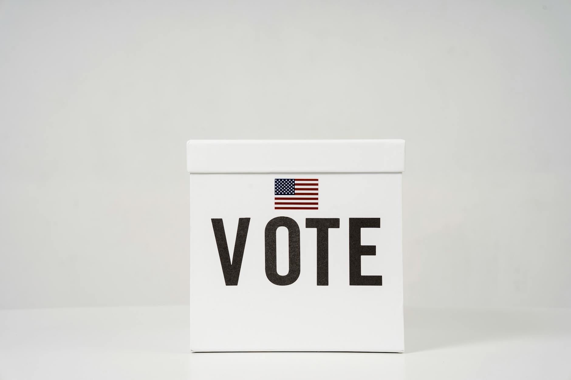 white ballot box on white background